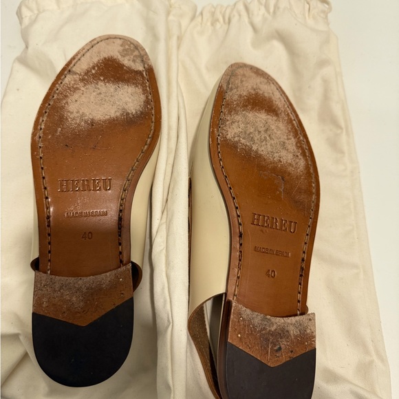 Hereu Leather Whipstich Trim Slideback Flats - Picture 2 of 2